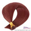 CUTICO Alineado HUMANADO HUMANO I TIP MICRO LINK Extensiones de cabello # 33 Dark Auburn Straight Brasilian Remy Keratin Fusion Pre Birted Hair 50G 100pc