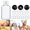 Botellas vacías de plástico transparente de 30ml y 60ml, contenedores de viaje con tapa abatible para artículos de tocador, líquidos, champú, loción