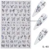 Hot New Bronzing Laser Butterfly Nail Sticker Étanche Nail Accesoires Mince Or Argent Papillon Nail Art Décorations DIY