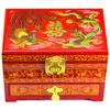 3 Laag handvat lakwaren Chinese vintage houten opbergdoos met slot home decor schuiflade sieraden make-up box bruiloft kerstcadeau