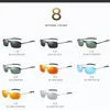 Merk Pochromic zonnebrillen Herenovergangslens Drijven Gepolariseerde zonnebril voor mannen Fashion Rimless UV400 Mirrored Goggles4268339