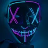 2020 Hot Sell Halloween Face Mask 9 Färgglada V-formade med blod LED Mask Halloween Dekoration Skräck Tema Party Designer Face Masks