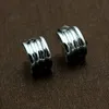 Europe America Style Lady Women Titanium Steel Graved B Initials Spiral Springs C-Shape Stud Earrings 2 Color209V
