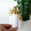 30ml-100ml Empty White PET Foam Pump Bottles with Golden Plastic Sprayer Makeup Packaging Facial Cleaner Mousse Shampoo Container