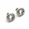 Europa Amerika Simple Style Lady Dames Titanium Steel G Initials Silver Stud Oorbellen