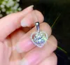 Srebrny srebrny s925 1ct moissanite Diamentowy naszyjnik wisiorek srebrny łańcuch ślub Wambens