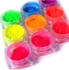 9 Boxar / Set Neon Pigment Pulver Nail Fluorescence Gradient Glitter Sommar Shinny Dust Ombre DIY Nail Art Decoration Manicure