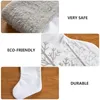 1 ADET Noel Şeker Hediye Çantası Noel Çorap Askıları Taşınabilir (Beyaz Gri) 1