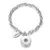 Charm-Armbänder, Edelstahl-Armband mit Ingwer-Druckknopf-Charms, passend für 18 mm NN-6671228B