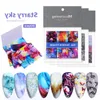 Nail Art Transfer Etiketler Çıkartmaları 30 adet / paket 3D Yıldız Lazer Mermer Çiçek Kelebek Manzara Sky Partterns Transfer Kağıt İpuçları Tırnak Folyolar