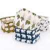 Foldable Storage Box Deaktop Storage Organizer Cabinet Underwear Holder Cosmetic Stationery Pastoral Floral Animal Washing Organizer HHE1041