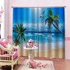 Personalizada azul da praia cortinas 3D Cortina de luxo sala de estar decorado Cortina cenário da natureza cortina