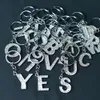 26 A Z Crystal English Letters Initiële sleutelhanger Key Rings Holders Bag hanger Charm Fashion Jewelry cadeau