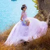 Lavendelprinsessan quinceanera prom klänningar spetsar applqiues sweet 16 klänning domstol tåg vestidos de 15 anos