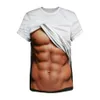 Drôle 3D Muscle T-shirt hommes été à manches courtes Fitness Tee Cool Streetwear impression 3D faux Muscle T-shirt 3D hauts abdominaux mâle YJL554