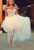 Sexy High Low Short Ball Gown Wedding Dresses Sweetheart Backless Pearl Beaded Top Pleats Tulle Summer Beach Wedding Gowns Bridal3252136