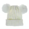 Bebê meninas gorros pom pom bola de lã chapéus crochê inverno quente malha bonés casual chapelaria ao ar livre bonito da criança crianças crânio chapéus 1286736