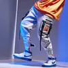 Hip Hop Wstążki Design Jogger Pant Men Casual Cargo Spodnie Spodnie Długość Długość 2020 Męskie Streetwear Joggers Spodnie