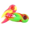 3.7" silicone smoking hand pipes tabacco dab rig Spoon pipe with glass bowl colorful portable festival gift