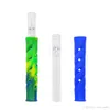 Glas FDA Silicone One Hitter Pipes Slang 90mm Sigaret Houder Tabak Og Hand Pipe