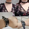 Collier Punk Harajuku, petit collier ras du cou, grand Bracelet en cuir PU, Punk Goth 100%, bijoux de cou faits à la main, bracelet 1211d