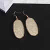 Designer Hexagon Oval PU Leather Charms Earrings Snake Grainy Leopard Print Charm Earring Jewelry