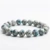 Bracelet en pierre naturelle pour hommes et femmes, cristal extensible, 11mm, 12mm, véritable granit, Azurite, cristal bleu, K2 naturel, Jas par Bracelet4340702
