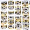 Moda 12 pares/lot mix anéis de casal para homens homens vintage color prata de ouro aço inoxidável gótico anéis de casamento jewe251w