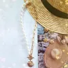 Pearl Naszyjnik Słodkowodne Pearl Shell Naszyjnik Oryginalna pół-barokowa Pearl Jewelry Naszyjnik dla kobiet