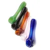 Pyrex Oil Burner Pipes water pipe Thick skull Smoking Hand spoon Pipe 3.93 inch Tobacco Dry Herb For Silicone Bong Glass Bubbler