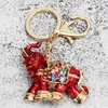 Selling colorful Rhinestone Elephant Keychain Car Key Holder Drop Women Bag Ornaments Pendant Small Gift231k