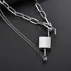 Lock Key Pendant Necklace Long Chain Punk Multilayer Statement Choker Necklaces for Women Men fashion jewelry will and sandy