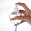 50ml Heart Shape Hand Sanitizerflaska med nyckelringkrok för desinfektionsmedel Vatten Transparenta plastfyllningsbara behållare Resable B