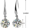 Boucles d'oreilles en cristal de mariée en argent sterling 10mm Classic Bijoux Brillant Accessoires de mariage Boucles d'oreilles strass pour femmes mariées