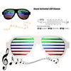 Gafas de sol que se iluminan, gafas de discoteca que reaccionan al sonido, música, persianas de obturador recargables, fiesta LED Rave que brilla en la oscuridad1