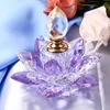 Dekorativa Objekt Figuriner 1PC Klart Kristall Lotus Blomma Parfymflaska Hantverk Miniatyr Vintage Glas Ornamenter Heminredning Gåvor