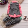 14 ans bébé garçons vêtements à carreaux ensemble chemise rose gilet pantalon Costume enfants automne petit monsieur Costume enfants vêtements 31077938989170