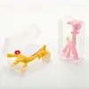 3 Colors Food Silicone Baby Teethers Toys Cute Giraffe Teething Ring Silicone Chew Dental Care Teethers Toys Gift For Baby Infant