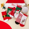 Kids Christmas Socks Santa Claus Snowflake Elk Pończochy Kreskówki Zimowe Ciepłe Ręcznik Terry Mid Level Skarpetki Dla Dzieci Maluchy Baby D9808