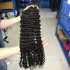 Fascio di capelli umani vergini europei indiani brasiliani dell'onda profonda di alta qualità 4PC con chiusura 4x4