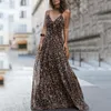 long chiffon leopard dress