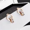 Yun Ruo 2020 Fashion Zircoina Inlay Roman Stud Earring Woman Rose Gold Titanium Steel Jewelry Girl Gift Party Never Fade2317883