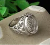 Massiver, verstellbarer Iris-Ring aus 925er-Sterlingsilber mit Blumen-Fleur-de-Lys-Lis-Hohlschnitt-Rohling, halbmontierter 18-mm-13-mm-Ring-Basishalter