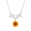 Koreańska osobowość naszyjnik perłowy Słońce Flower Fatom Modna Moda Słonecznik Wisior 323N