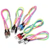 Câbles USB colorés 1m / 3ft Charge rapide 2A Câble de données arc-en-ciel de haute qualité pour téléphone Android Type C Samsung S8 S9 S10 Note 9 Note 8