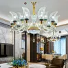 Modny Lekki Luksusowy LED Kryształowy Żyrandol Lampa Salon Prosta Nowoczesna Nowa Nowa Wysokiej klasy Ramię Luminous Restauracja Wisiorek Światła