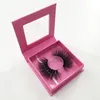 Mink Eyelashes 5D with Pink Square Box 27mm Dramatic Long Eyelashes Cruelty Free Mink Lashes Accept Private Label