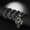 Naszyjniki wiszące Tytanium stalowa płomień smok punkowy naszyjnik retro mody casting ze stali nierdzewnej i dżinsów ognia wisiet14037613