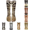 3D животных Подушечки носки Симпатичные Смешные животных Печать Kawaii Casual Elastic дышащий Crew носки Высокие носки