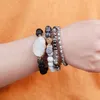 Urok Bracelets Bojiu Natural Druzy Stone Zestaw dla kobiet czarne plastikowe koraliki pistolet hematite Ag Crystal BCSET28419569607